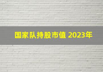 国家队持股市值 2023年